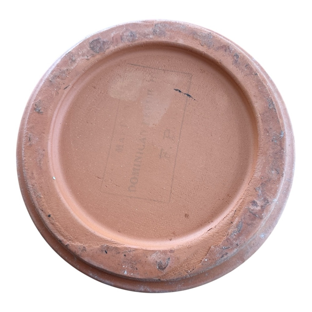 VINTAGE DOMINION POTTERY TERRACOTTA CLAY WINE COOLER EMBOSSED BARWARE 9.75” X 5” - Picture 4 of 4